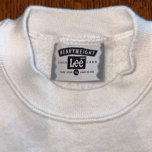 Vintage 80’s 90’s Lee Heavyweight White Graphic Sweatshirt Embroidered San Franc - Picture 8 of 11